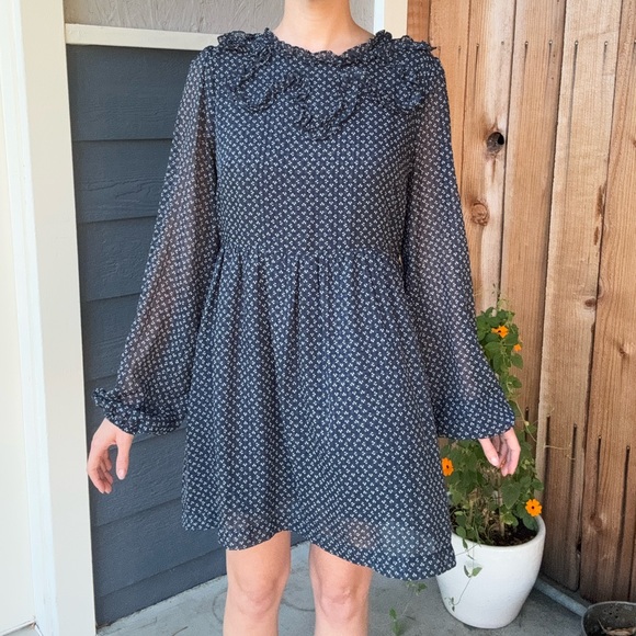 Free People Navy Chiffon Nouveau Butterfly Dress - Picture 2 of 10